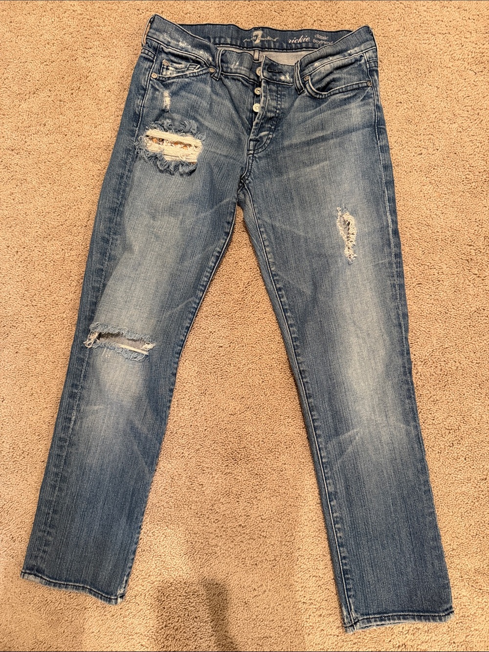7 For All Mankind Distressed Boyfriend Jeans Size 26